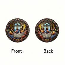 1 件，亚克力经典最后晚餐遮阳板，多功能艺术花环标志，适用于装饰客厅、庭院、农舍、门廊、房间窗户，送给朋友的礼物，2D，圣诞装饰