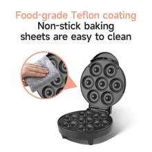 1 pieza Mini Máquina para Hacer Donas, Apta para Desayuno, Aperitivos, Postres, Revestimiento Antiadherente, Potencia de 1000W, Puede Hacer 7 Donas Lindas de 5cm a la vez, Electrodoméstico de Cocina, Máquina de Donas/Waffles - Tipo de Enchufe A USA (110-127V) - Ver 7