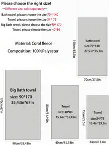 Juego de toallas de baño de franela de terciopelo a cuadros o toalla individual - Toallas extra suaves y muy absorbentes, ideales para spas, natación, envoltorios para el cabello o como mantas para sofá - Cuatro tamaños para adultos y parejas (34x75cm, 40x80cm, 70x140cm, 90x170cm)
