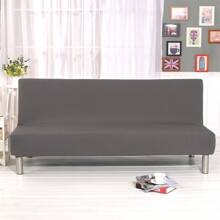 Armless Sofa Bed Cover Stretch Futon Covers Slipcover Full Size Folding Sofa Couch Futon Furniture Protector Cover Folding Sofa Bed Cover Armless Sofa Elastic Couch Lounge Protector Slipcovers - Xám - Xem 3