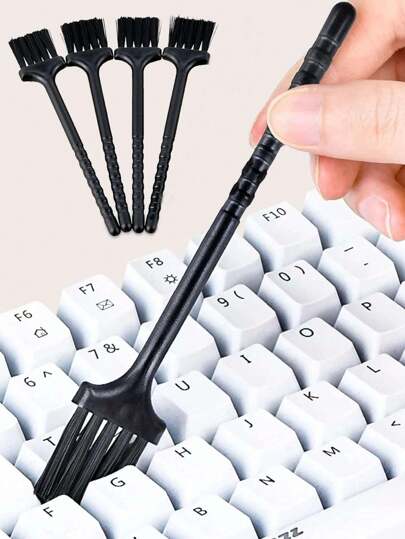 4pcs Plastic Handle Nylon Dust Cleaning Brush, Soft Hair Small Brush For Cleaning Computer, Phone, Coffee Machine, Garlic Press, Shaver, Home Appliances And Keyboard Dust Removal