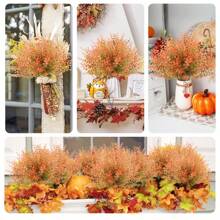1 件/2 件/4 件人造枫叶花束，模拟秋季枫叶假植物，用于 DIY 花墙、场景布置、客厅和卧室花瓶插花、婚礼、派对、家居装饰、办公桌装饰。万圣节装饰秋叶收获感恩节圣诞节用品、家居装饰、桌面装饰、农舍装饰 - Style D - 查看 3