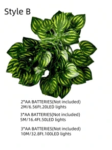 5PCS 20LED/2M,50LED/5M,100LED/10M String Light Fake Vines For Room Decor, Artificial Ivy Garland Hanging Plants Faux Greenery Leaves Bedroom Aesthetic Decor For Home Garden Wall Wedding