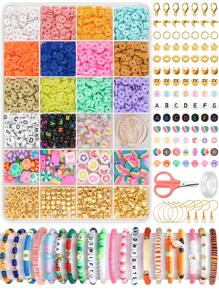 4800 pièces Kit de fabrication de bracelet en perles d'argile de polymère avec 48 couleurs, comprenant des pendentifs DIY, pour des cadeaux d'artisanat et la création de bijoux DIY