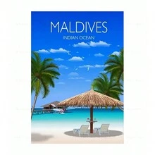 1 件布拉格巴黎东京日本巴厘岛马尔代夫爱丁堡法国里维埃拉旅行海报帆布画家居装饰卧室装饰无框 - 彩色 - 查看 64