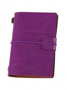 1pc Leather Cover Notebook, Bound Diary Notebook, A7 Size Portable Journal - A7 - View 8