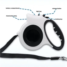 Correa retráctil con luz LED (a pilas) para mascotas, correa retráctil automática para perros y gatos de 5 metros de largo, ideal para caminar perros y gatos por la noche (ideal para gatos y perros medianos y pequeños)