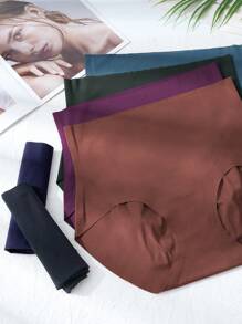 6 pièces/paquet Culottes de maintien sans couture à taille haute élastique fine pour femmes, confort toute la journée - Multicolore - Voir 9