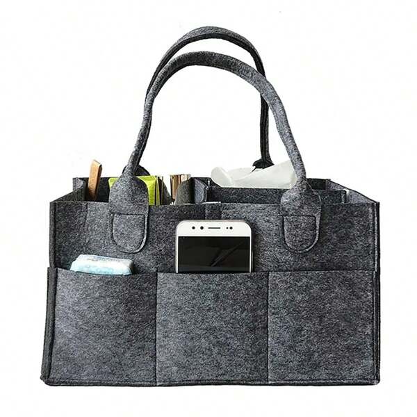 1pc Multi-Purpose Storage Basket For Diapers, Clothes, Cabinets With Removable And Foldable Dividers