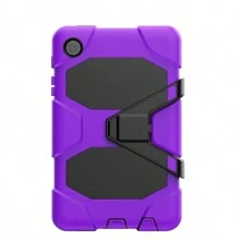 Funda para tableta para ipad y galaxy tab protección anti golpes y caidas grado militar con mica plástica frontal uso rudo - Morado - Ver 5