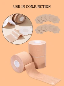 5M/Roll Invisible Push Up Breast Lift Boob Tape,Breathable Elastic Fabric Breast Lift Tape Self-Adhesive Push Up Nipple Cover,Women Boob Tape Bras Strapless Pad Sticker