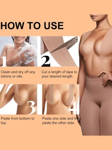 5M/Roll Invisible Push Up Breast Lift Boob Tape,Breathable Elastic Fabric Breast Lift Tape Self-Adhesive Push Up Nipple Cover,Women Boob Tape Bras Strapless Pad Sticker