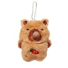 1 件缓解压力的泡泡毛绒卡通豚鼠钥匙扣包包吊坠娃娃，实际商品颜色可能与图片不同