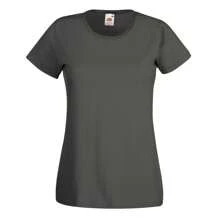 Fruit of the Loom Ladies/Womens Lady-Fit Valueweight Short Sleeve T-Shirt (Light Graphite) - Grey - View 1