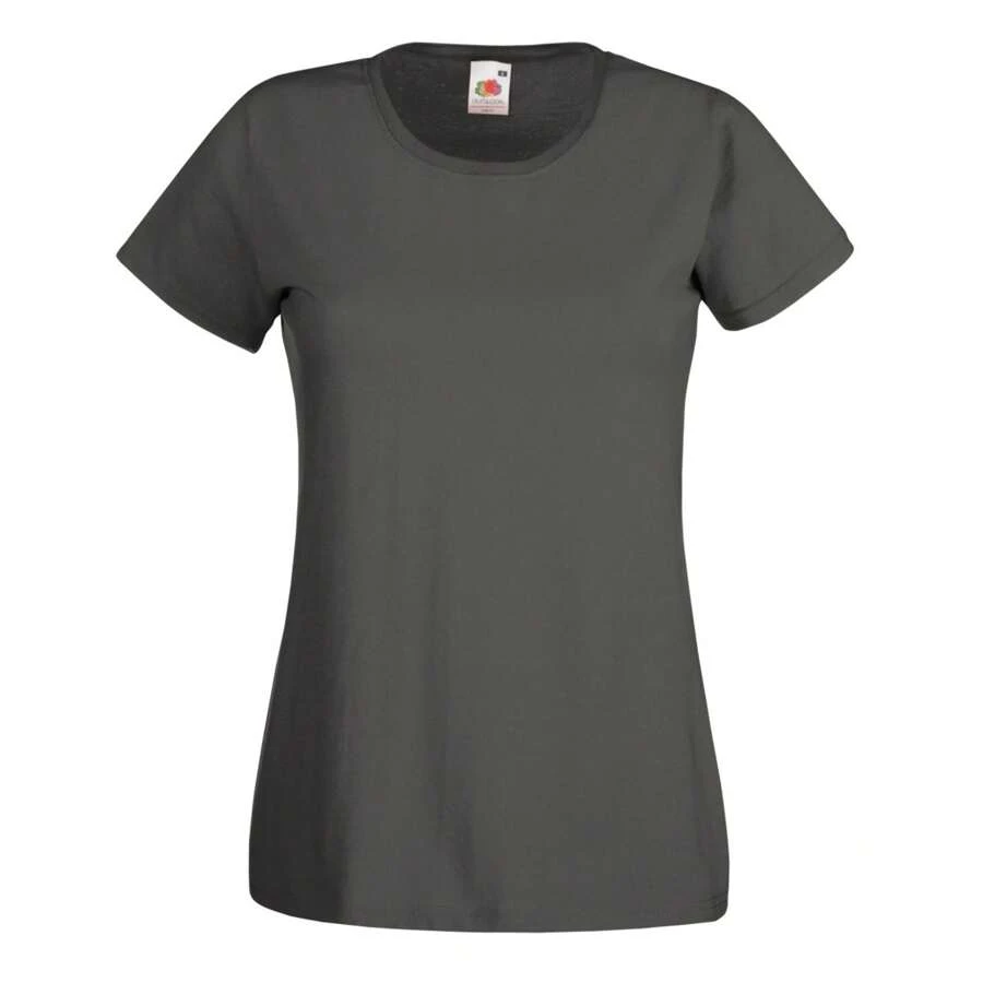 Fruit of the Loom Ladies/Womens Lady-Fit Valueweight Short Sleeve T-Shirt (Light Graphite) - Grey - View 1
