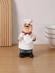 1pc Retro European Style Resin Pastry Chef Decor, Home/Hotel/Restaurant/Cafe Window Display Prop Best Gifts Birthday Graduation Kitchen Decor - Multicolor - View 2
