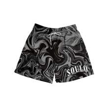 5 Inches Inseam Colorful Marble Print Tropical Camouflage Casual Cute Comfy Mesh Viral Camo Sweat Chic Fitted Shorts For Men & Women, Breathable & Versatile For Basketball, Golf, Beach, Gym, Running - Streetwear & Unisex Style Workout Summer Clothes - 黑色 - 查看 2
