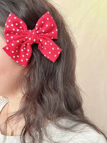 1 件/2 件套装红心风格~波尔卡圆点蝴蝶结发夹，可爱卡哇伊侧刘海发夹配饰女士爪夹，发夹，发夹，发夹，发夹 - 多色 - 查看 3