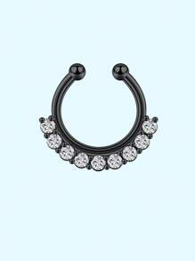 1 件装夹式鼻环套装镶嵌闪亮锆石简约假穿孔鼻环首饰日常佩戴