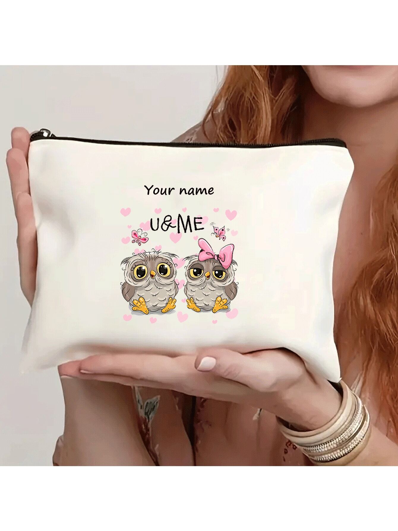 1pc Customizable, Unique, Fashionable, Minimalist, LetterPrinted