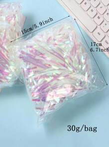30g Colorful Raffia Gift Box Filler Paper Shreds - White - View 8