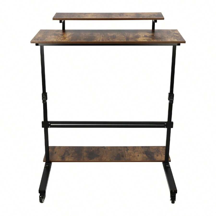 CNCEST Rolling Standing Computer Desk Floorstanding Adjustable Height 4