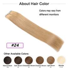 Lsybeauty 20pcs Straight Tape In 100% Remy Human Hair Extension For Salon  Multicolor  Color Natural Blonde 24# 16-26 Inches Silk Straight Seamless Skin Weft Hair Extension Tape In Hair Tape Ins Hair Extentions - S24 - 查看 3