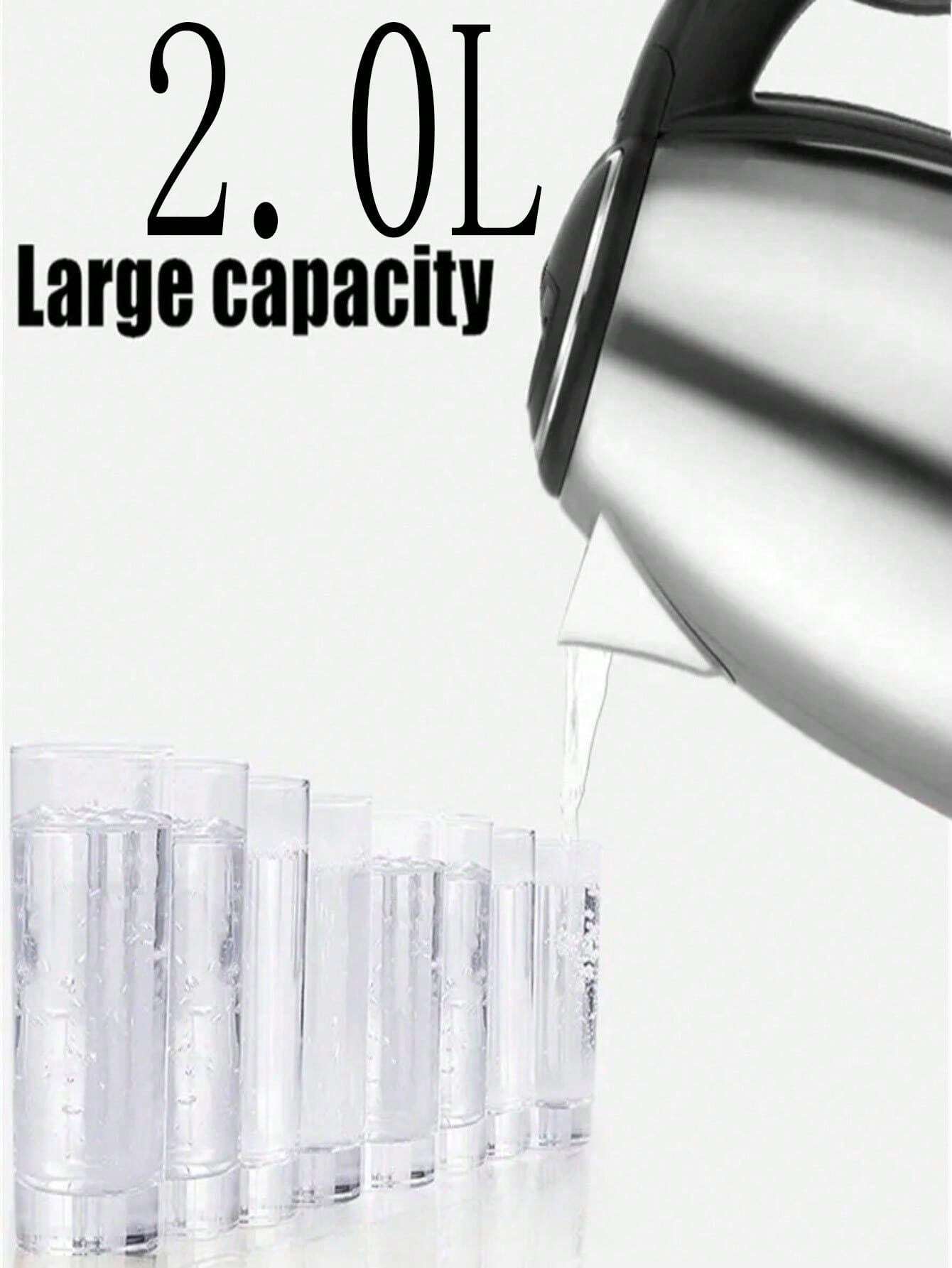 2.0L Stainless Steel Electric Kettle Silver Gray Base Separation Desion