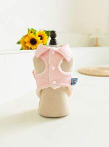 سترة مبطنة مبطنة للحيوانات الأليفة مع طوق أذن أرنب قطعة واحدة ، ملابس شتوية دافئة للكلاب/القطط