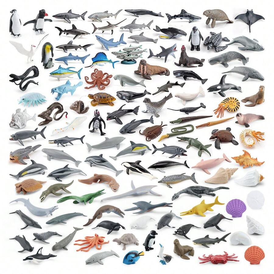 11 piezas/Conjunto de juguetes de modelo de animales marinos realistas - Multicolor - Ver 1