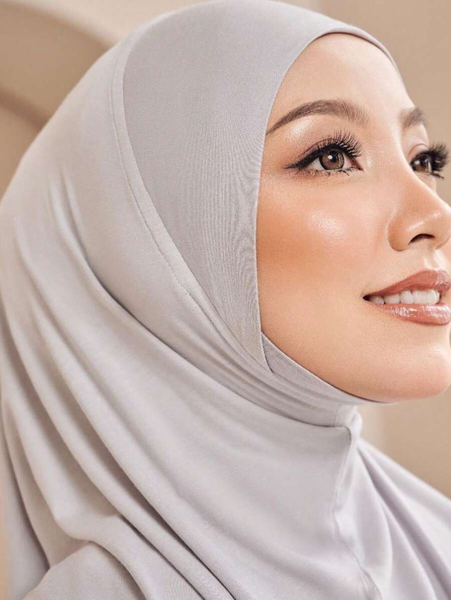 女士运动便捷头巾，吸湿排汗穆斯林头巾，即买即用 - 彩色 - 查看 1