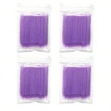 500 chiếc cọ nhỏ dùng một lần, chất liệu sợi microfiber, dùng để nối mi và trang điểm (đường kính đầu cọ: 2.0mm), cọ kẻ lông mày, cọ tán phấn mắt, cọ trang điểm, quà tặng kèm. - Màu tím hoa cà - Xem 5