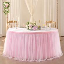 1 Conjunto Toalha de Mesa de Tule Transparente de Camada Única Elegante em Rosa, Branco, Borgonha, Adequada para Mesas Redondas/Retangulares, Requer Tecido de Forro Branco Adicional, para Cerimônias, Casamentos, Festas de Aniversário, Gato, Animal, Borboleta, Sereia, Revelação de Gênero, Mesas de Sobremesa e Bolo, Banquete de Hotel, Mesas de Conferência, Mesas de Hockey, Fornecedor