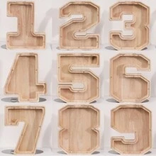 存钱罐个性化 A-Z 字母 0-9 数字存钱罐木质透明字母存钱罐装饰创意存钱罐生日、圣诞节和感恩节礼物