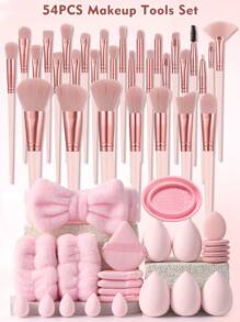 (Pink)18-20-22-25-30PCS  Makeup Brush Sets Premium Synthetic Hair Eyeshadow Blending Brush Sets Cosmetics Tools+24PCS Makeup Tools Set - 粉色 - 查看 17
