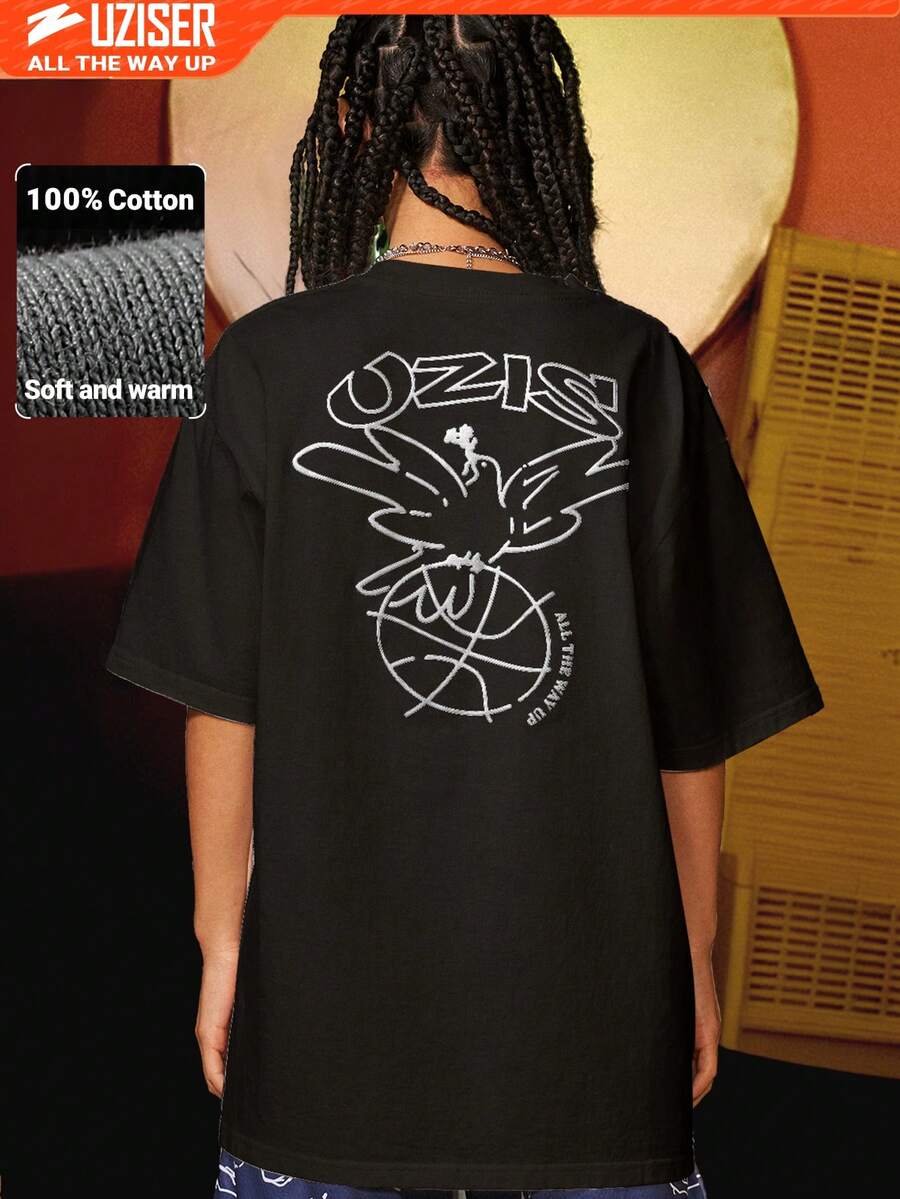 1件標誌和平鴿圖案的運動T恤 - 黑色 - 查看 1