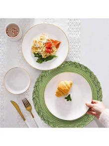 Tấm lót bàn tròn dệt, Tấm lót bàn có thể giặt được, Tấm lót ly, Tấm viền móc, Trang trí bàn ăn, Thích hợp cho gia đình, đám cưới, tiệc tùng - màu xanh lá - Xem 4