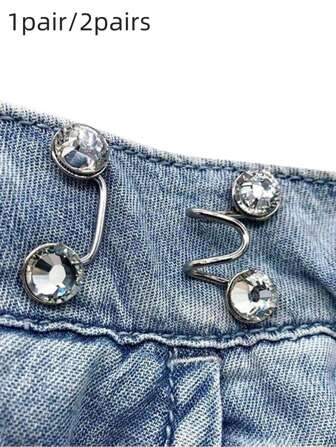1 对/2 对可调节腰带扣延长器套装，牛仔裤延长器腰部延长纽扣，适用于裤子可调节牛仔纽扣完美贴合，即时纽扣，适用于腰部可拆卸牛仔纽扣别针无需缝纫腰带紧固件
