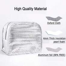 Insulated Lunch Bag Food Bag For School And Work Portable Lunch Box Anti-Odor Cute Design - 中紫紅色 - 查看 8