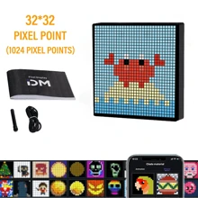 Smart LED Pixel Display 32x32 RGB LED Matrix Panel Programmable Pixel Art Display With Bluetooth APP Control, Creative Animations Pixel Frames LED Wall Art For Boys Girls Adults Birthday Gifts - Multicolor - View 3