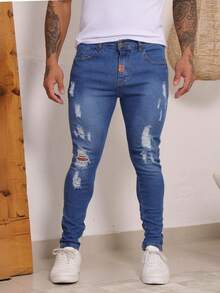 Men's Skinny Jeans Super Elastane - Rửa trung bình - Xem 5