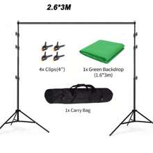 3M Photography Backdrop Stand Kit Professional Background Studio Green Screen - Black - View 1
