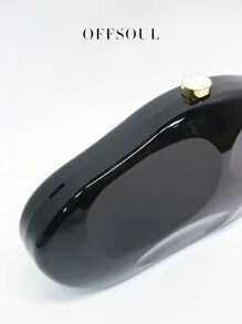 New Fashion Sculpted Metal Evening Handbag, Stylish European And American Modeling, Heavy-Duty Party Clutch, Metallic Celebrity Gala Shoulder & Crossbody Bag, Elegant Clutch Bag For Women - Black - View 3