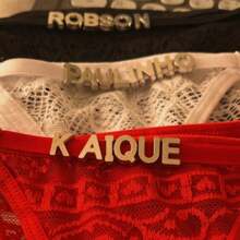 Personalized Thong With Name Silver Letter Sensual Panties Valentine's Day Lingerie Adjustable String - 紅色 - 查看 2