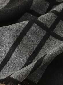 1 件经典男女通用格子围巾，四季皆宜，男友礼物，生日礼物，纯羊毛，保暖披肩，高端双面，韩版风格，仿羊绒彩色围巾，厚实保暖的休闲男士配饰