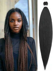 Pre-Stretched Braiding Hair Extensions 26&30&36 Inch Synthetic Braiding Hair Crochet Braids, Natural Easy Braid Crochet Hair, Yaki  Straight Synthetic Hair Extension For Women