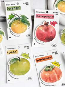 1 set de 30 feuilles de notes adhésives en forme d'extraterrestre, de la série des notes adhésives de fruits, créatives et portables. Les étudiants peuvent écrire des messages 30 fois, fournitures scolaires, rentrée scolaire