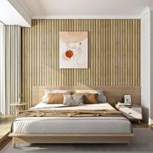 1 rotolo di carta da parati decorativa per la casa a righe beige, impermeabile e anti-olio, per decorazione cucina, carta da parati adesiva rimovibile in PVC con motivo in legno. Carta da parati autoadesiva rimovibile per armadietti della cucina, camera da letto, soggiorno, top ed elementi d'arredo. Adesivi per rinnovare pareti, carta da parati, decorazioni primaverili per rinfrescare la tua casa, adesivi decorativi - Multicolore - Visualizzare 4