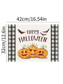 1pc Halloween Table Mat Pumpkin Design Placemat, Holiday Restaurant Decoration Heat Insulation Pad
