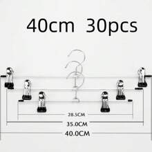 10/30 piezas Percha para pantalones multifuncional retráctil de alambre plano de acero inoxidable para decoración del hogar, dormitorio, almacenamiento y organización de vestidos, pantalones, zapatos, jeans, botas, faldas, ropa de primavera y verano, estilo minimalista - Multicolor - Ver 9